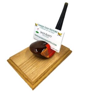 Unique Vintage Wood Golf Club Business Card Holder Office Home Decor